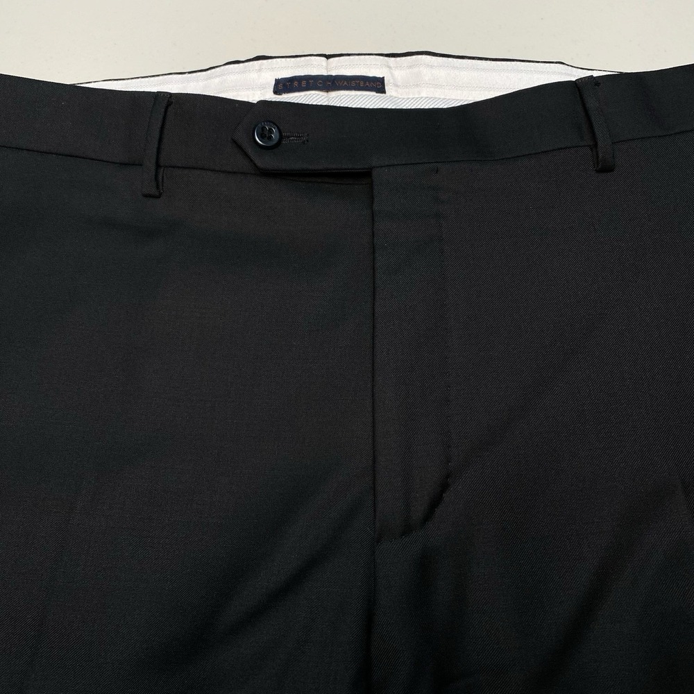 Zanella Noah Dress Pants 36 (38x32) Mens Wool Twill Black 11843